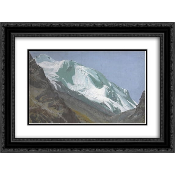 Alexandre Jacovleff 2x Matted 24x18 Black Ornate Framed Art Print 'Glacier in the Pamir '