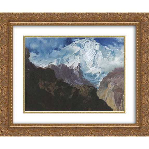 Alexandre Jacovleff 2x Matted 24x20 Gold Ornate Framed Art Print 'Rakaposhi Mountain'
