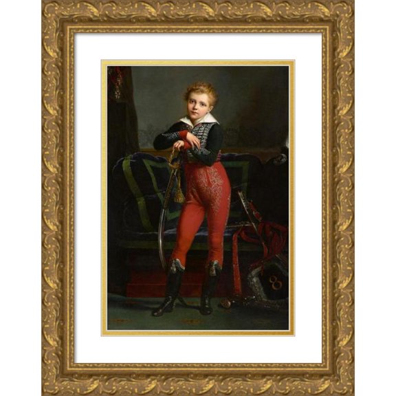 Alexandre-Jean Dubois-Drahonet 17x24 Gold Ornate Framed and Double Matted Museum Art Print Titled - Portrait of Achille Deban De Laborde (1817)