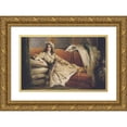 thumbnail image 1 of Alexandre Marie Colin 18x13 Gold Ornate Wood Frame and Double Matted Museum Art Print Titled - A Reclining Turkish Beauty, 1 of 4