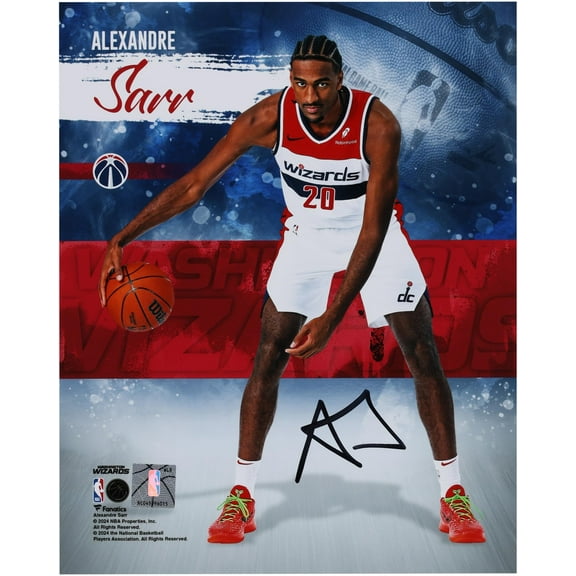 Alexandre Sarr Washington Wizards Autographed 8" x 10" Stylized Photograph - Fanatics Authentic Certified