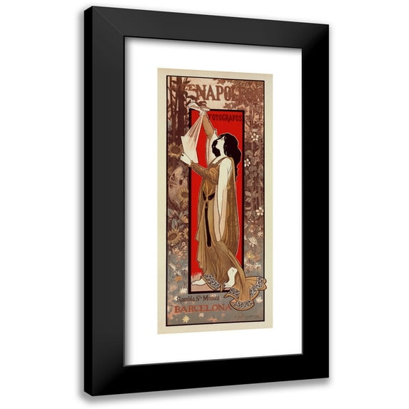 Alexandre de Riquer 8x14 Black Modern Framed Museum Art Print Titled - House A. and E. Napoleon (1900)