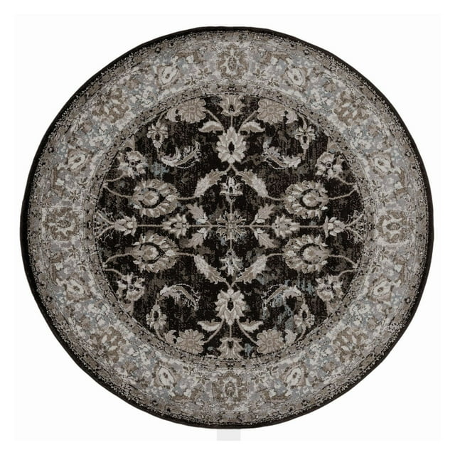 Alexandria ALX-44 Black Transitional Rug 6' 7" X 6 ' 7"