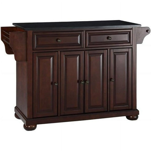 Alexandria Black Granite Top Kitchen Island - Vintage Grey