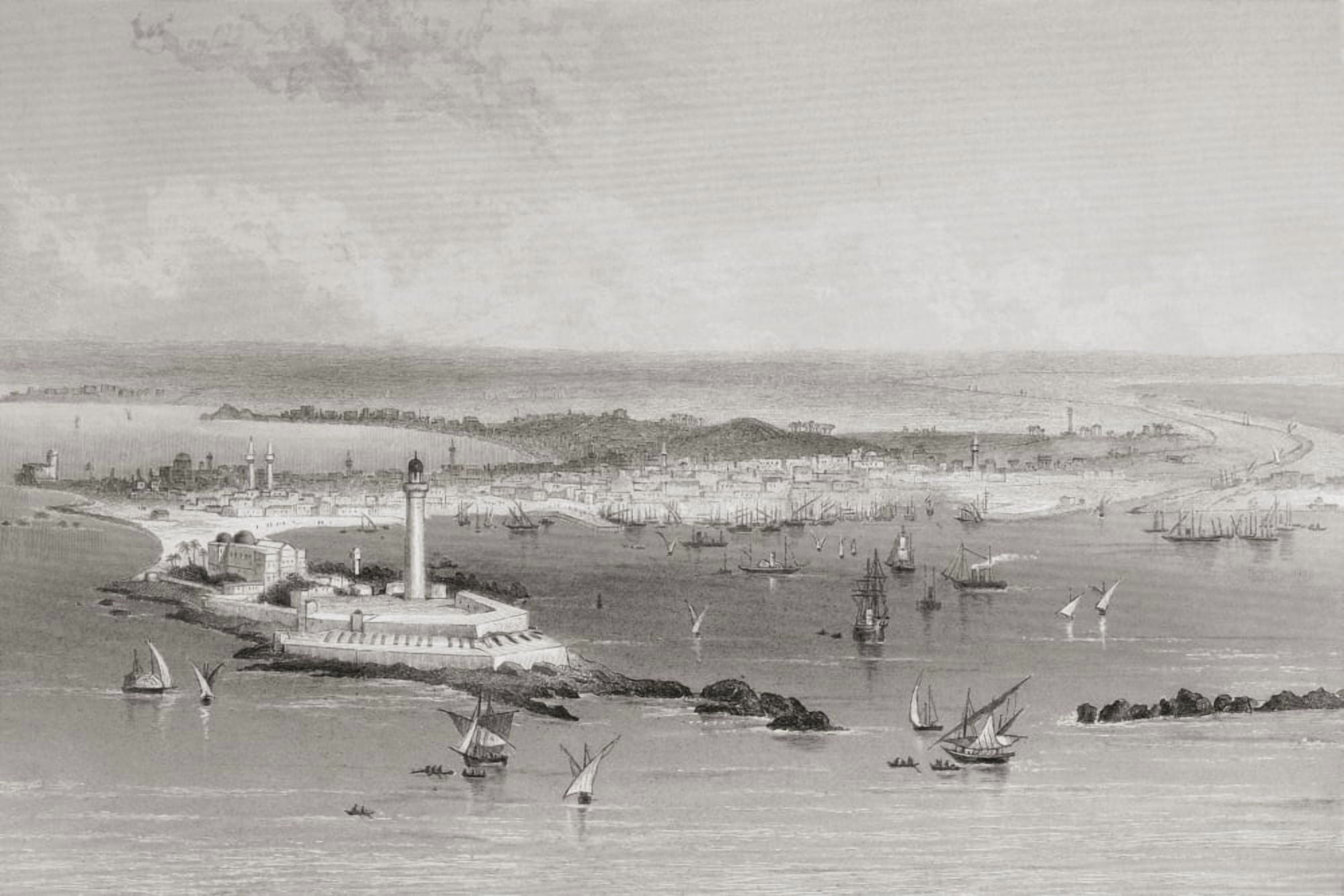Alexandria Egypt From A 19Th Century Print From The Age We Live In A History Of The Nineteenth Century Canvas Art - Ken Welsh Design Pics (18 x 12)