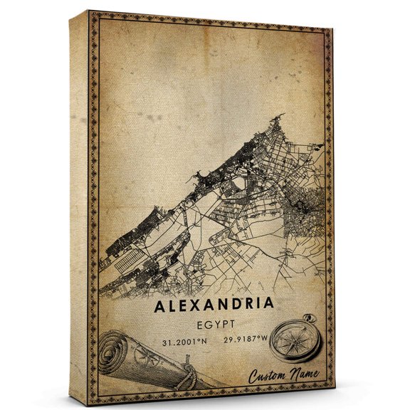 Alexandria Map Poster, Egypt Map Art Poster, Canvas, Alexandria Map City style Watercolor art Poster, Alexandria Map Canvas - 89AZ1385