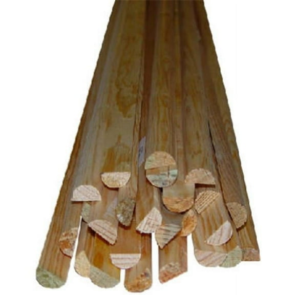 Alexandria Moulding Half Round Solid Pine Moulding, 3/8 x 11/16 in., 8 ft., Pack of 10
