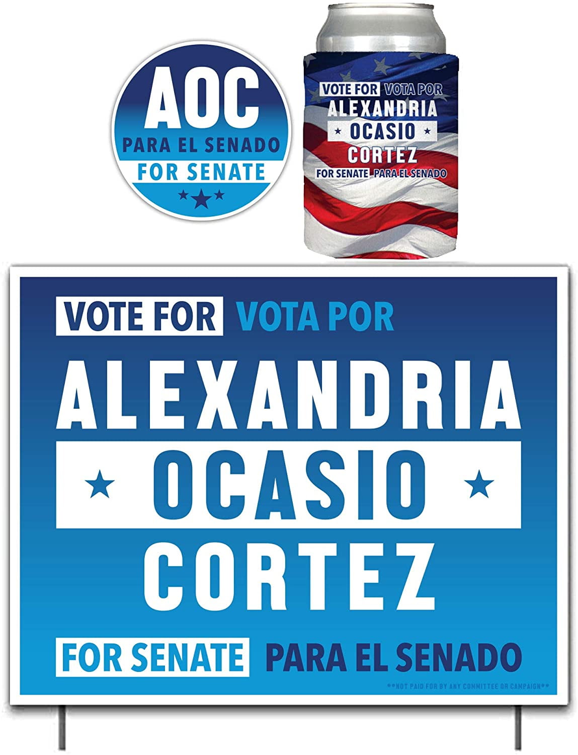 Alexandria Ocasio Cortez For Senate Yard Sign Package, Includes AOC Can ...