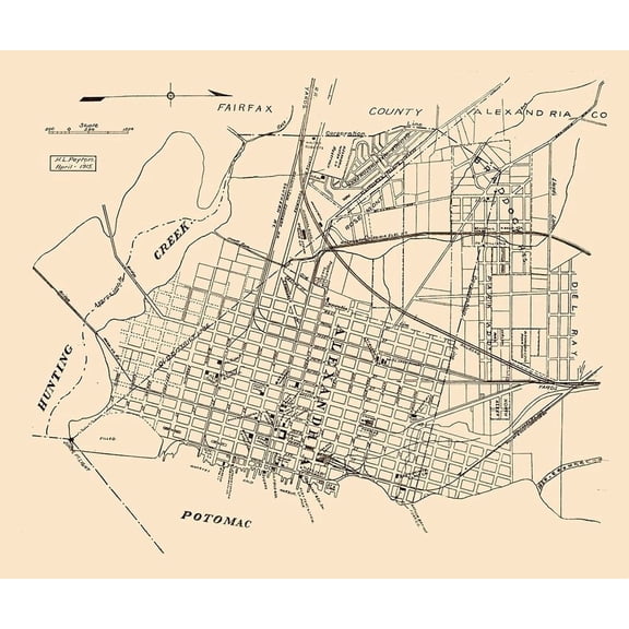 Alexandria Virginia - Peyton 1915 Poster Print by Peyton Peyton (36 x 24) # VAAL0008