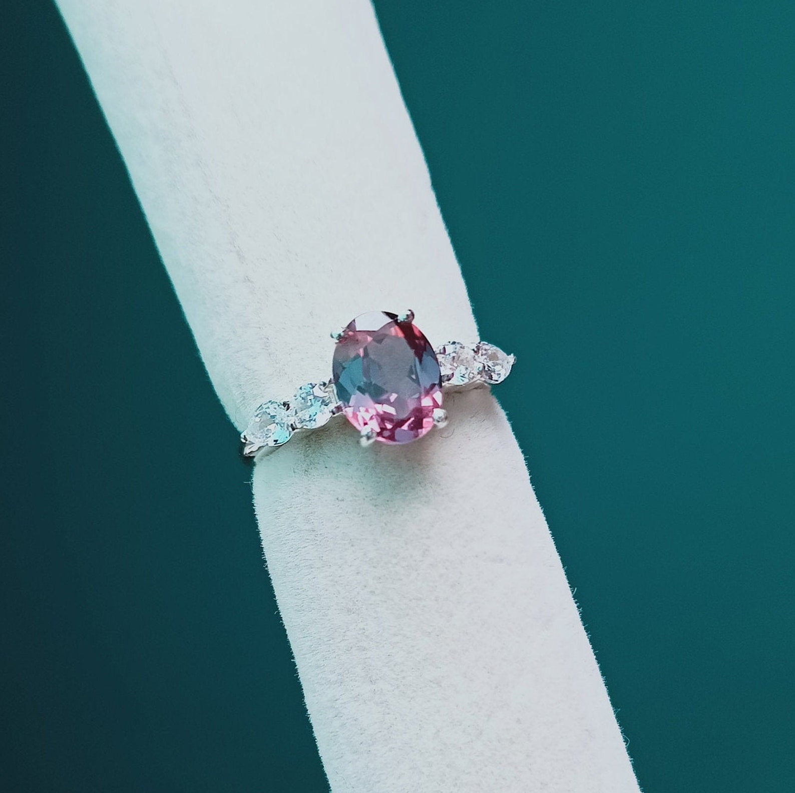Alexandrite Ring, 925 Sterling Silver Ring, Lab created Alexandrite ...