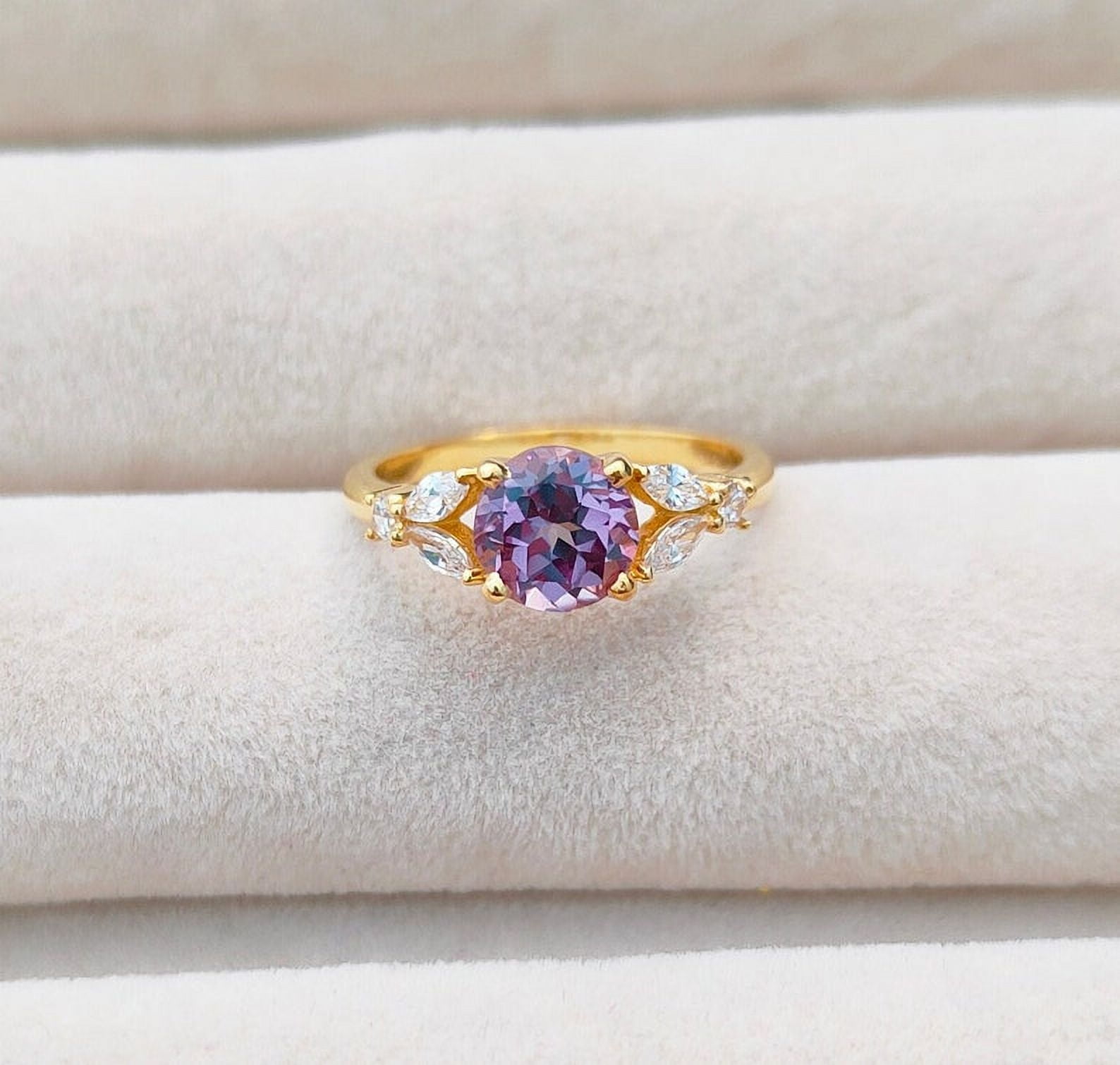 Alexandrite Ring, 925 sterling silver ring, color change stone ring ...