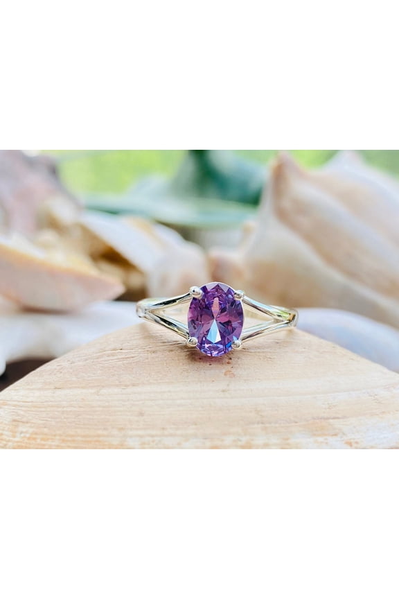 Alexandrite Ring, Alexandrite Solitaire Ring, Oval Alexandrite Ring, June Birthstone