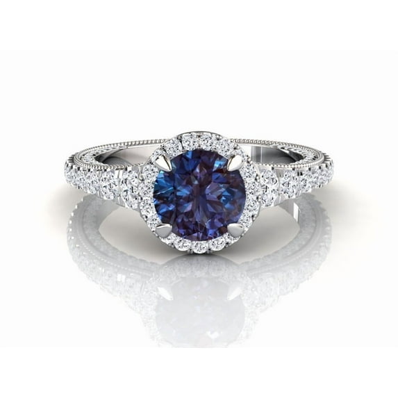 Alexandrite Ring Diamond Rings Engagement Rings 925 Sterling Silver Ring Wedding Ring for her