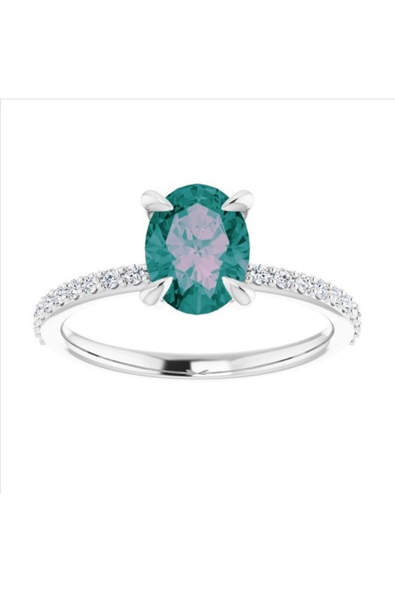Alexandrite Rings Diamond Rings Engagement Ring 925 Sterling Silver Rings