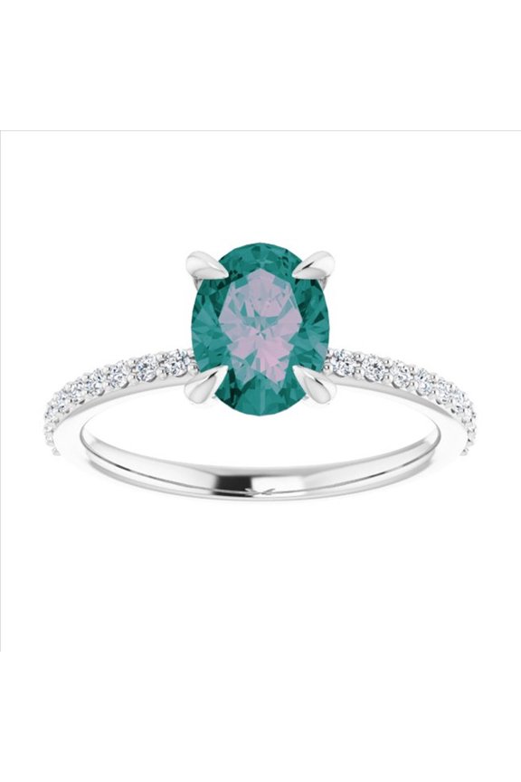Alexandrite Rings Diamond Rings Engagement Ring 925 Sterling Silver Rings
