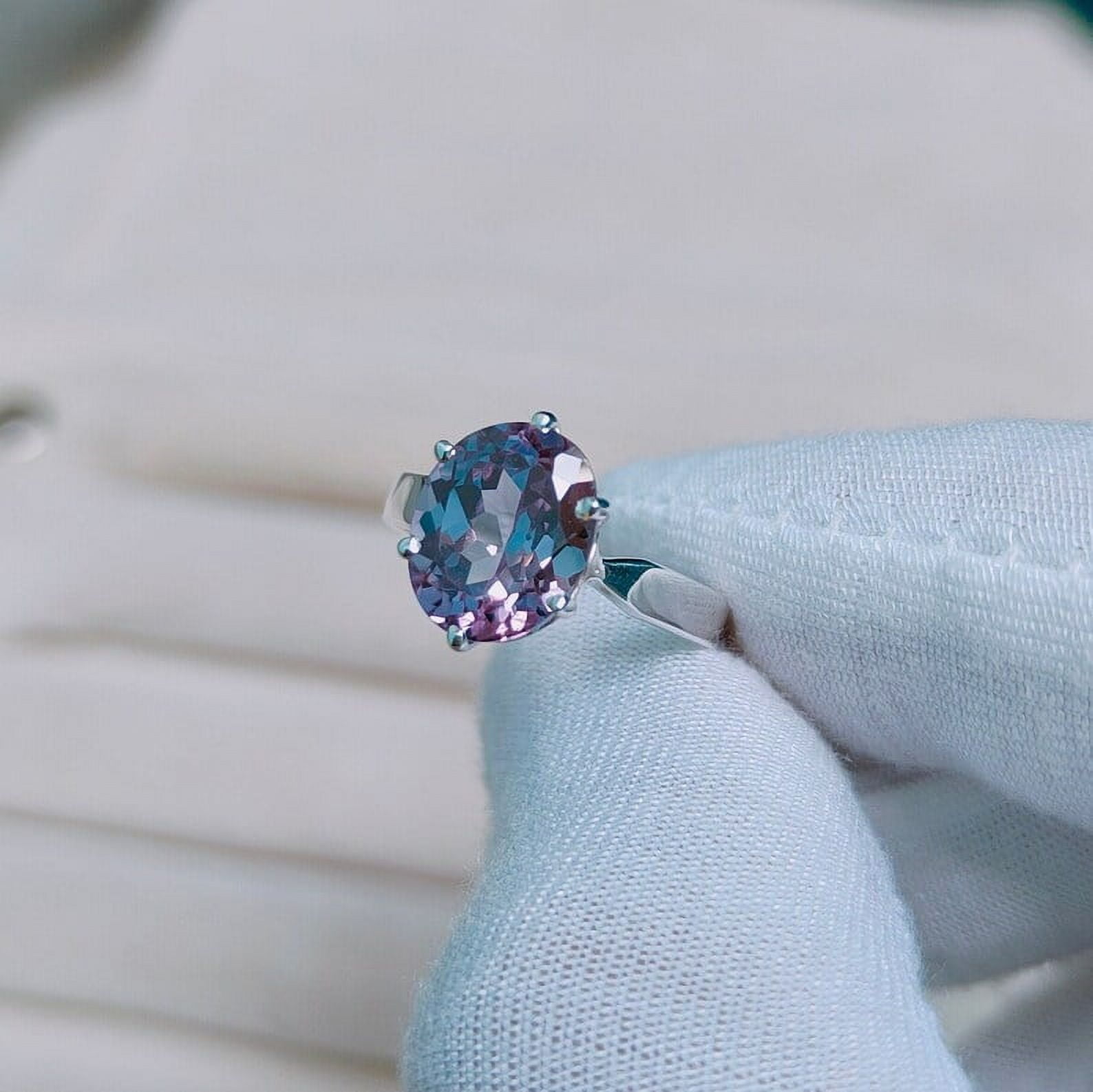 Alexandrite engagement Ringalexandrite ring,925 Sterling Silver Ring ...