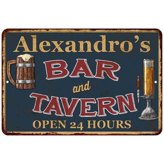 Alexandro's Green Bar & Tavern Rustic Sign Decor 8x12 208120047989