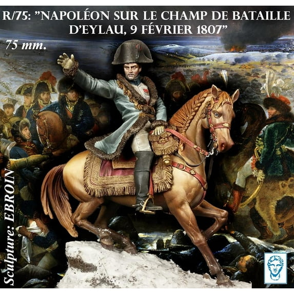 Alexandros Models 75mm Napoleon on Horse 1807 White Metal Figure Model Kit #R/75