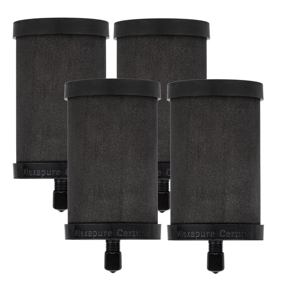 Alexapure Pro Water Filtration System Replacement Filter Cartridge, Black, 4-Pack