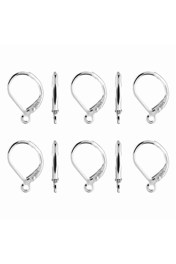 10Pcs Silver Plated Leverback Earring Hooks 10x16mm Hypoallergenic Lightweight Interchangeable Dangle Ear Findings for Jewelry Making