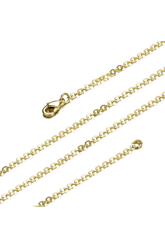 12 Pack Chains for Jewelry Making, Necklace Chains Bulk 14K Gold Plated Chains for Necklace Jewelry Making, 2 mm (18 Inches)