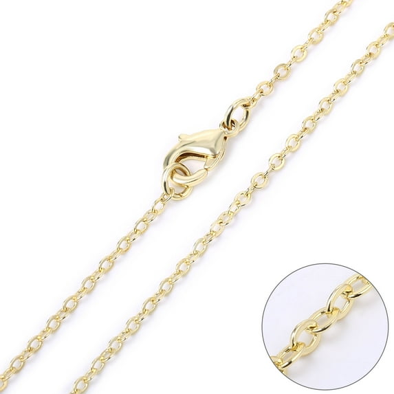 Alexcraft 12 Pack Chains for Jewelry Making, Necklace Chains Bulk 14K Gold Plated Chains for Necklace Jewelry Making, 2 mm (24 Inches)