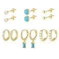 thumbnail image 1 of Alexcraft 14K Gold Plated Earring Sets for Women Dainty Stud Huggie Cubic Zirconia Hoop Earrings for Multiple Piercing Hypoallergenic Small Hoop Dangle Earrings Cartilage Earring Set, 1 of 7