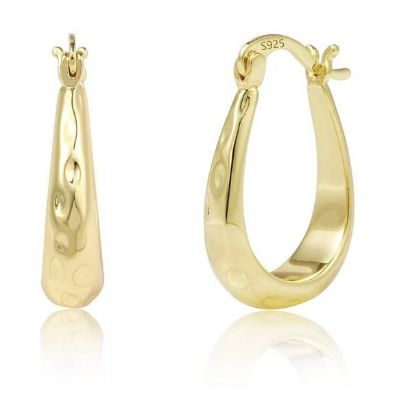 925 Sterling Silver Hook Earrings for Women,14K Gold Plated Hypoallergenic U-Shaped Hoop Earrings for Women