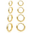 thumbnail image 1 of Alexcraft 14K Gold Plated Silver Hoop Earrings for Women 4 Pairs Huggie Cartilage Earring Set Multiple Piercings Earrings Sets for Women Trendy, 1 of 7