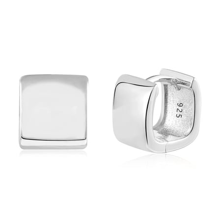 Alexcraft 14k Gold Plated Earrings Small Chunky Earrings for Women Trendy Hoop Square Silver Earrings Hypoallergenic Thick Huggie Hoops Earrings for Jewelry Gifts