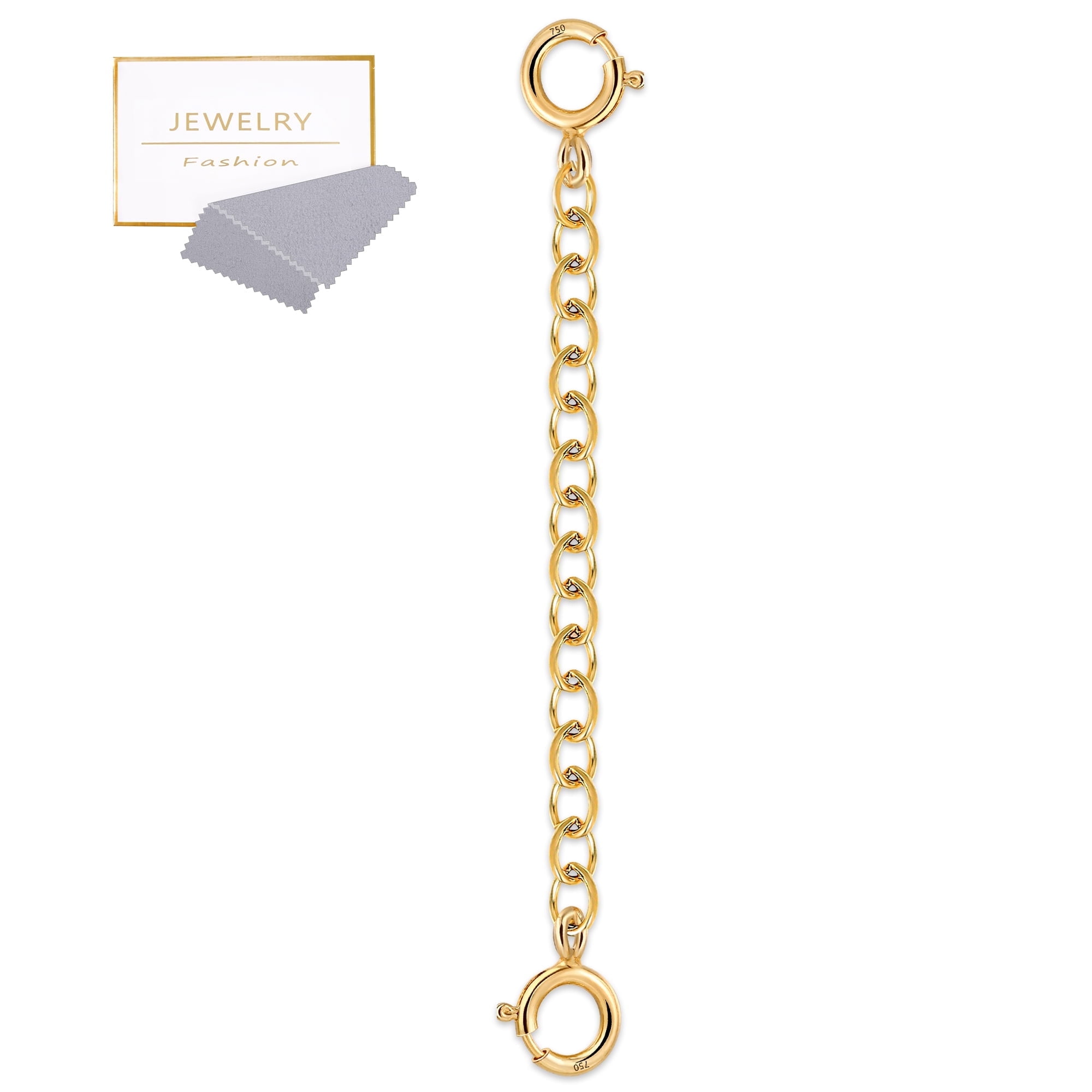 ALEXCRAFT 18K Solid Gold Plated Extender for Necklace Bracelet Real Durable Extender Chain Anklets Extension for Women 18K Gold Plated 75%