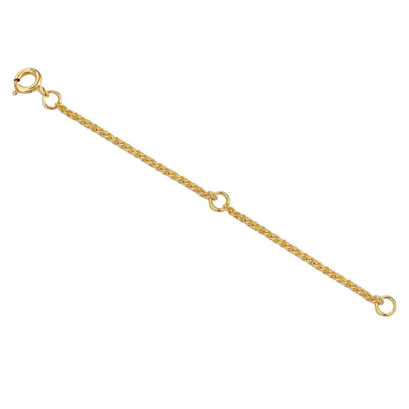 Alexcraft 18K Solid Gold Extender for Necklace Bracelet Real Durable Extender Chain Gold Anklets Extension for Women (18K Gold -2 Inch 75%)