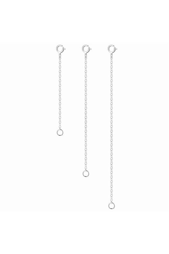 3 Pcs Necklace Extenders for Women 925 Sterling Silver Durable Strong Removable Necklace Bracelet Anklet Extension Jewelry Making Chains