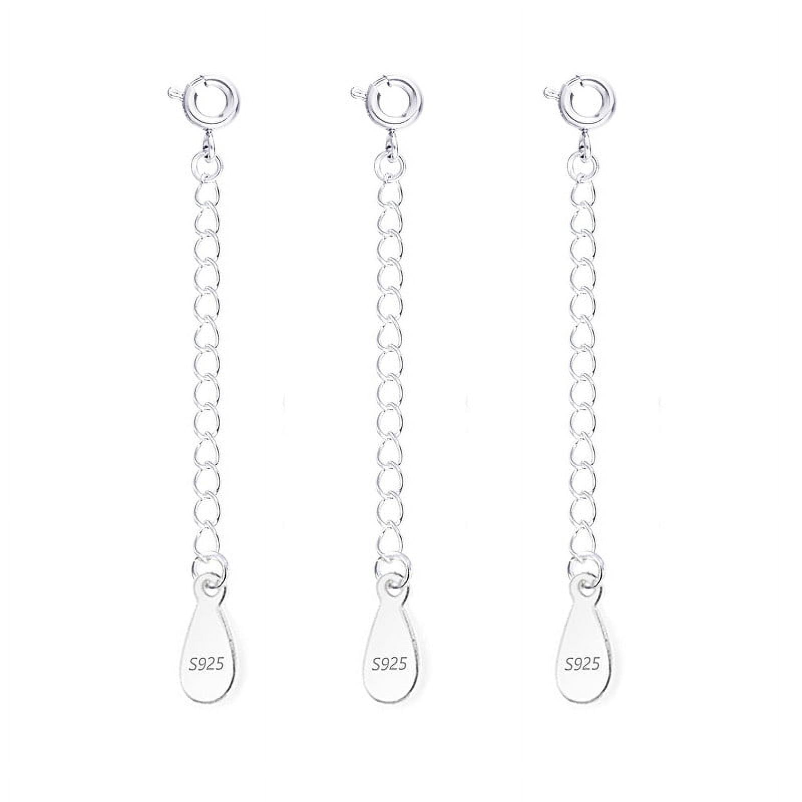 ALEXCRAFT 3 Pcs Necklace Extenders for Women 925 Sterling Silver Durable Strong Removable Necklace Bracelet Anklet Extension Jewelry Making Chains