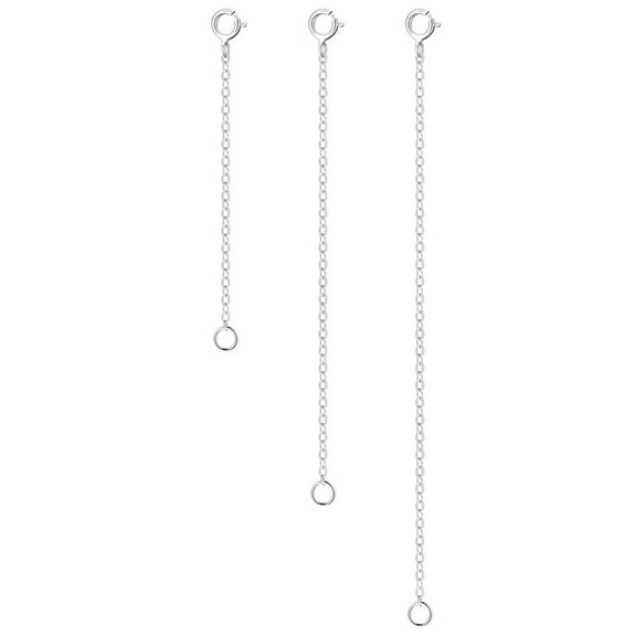 Alexcraft 3 Pcs Necklace Extenders for Women 925 Sterling Silver Durable Strong Removable Necklace Bracelet Anklet Extension Jewelry Making Chains
