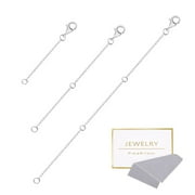 ALEXCRAFT 3PCS Gold Necklace Extenders, 14K Gold Plated Jewelry Extenders Extension Chain for Necklaces, Bracelets and Anklets