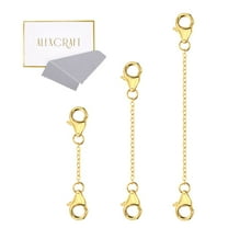 Alexcraft 3PCS Necklace Extender, 14K Gold Plated Chain Extenders for Necklaces, 925 Sterling Silver Anklet Bracelet Extender for Women Jewelry Making (1 2 3 Inch)