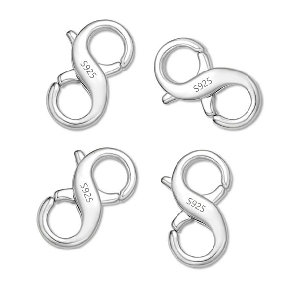 Alexcraft 4 Pcs Lobster Clasp Double Opening Lobster Clasp Lock Necklace Connector Bracelet Extender Clasps for DIY Jewelry Repair Kit Bracelet Necklace