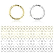 Alexcraft 400Pcs Open Jump Rings, 10mm Jump Rings Jewelry Making Set, 14K Gold Plated and SilverJewelry Finding Supplies Small Lobster Clasps for Necklaces Bracelet Chains Connector