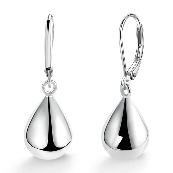 Alexcraft Lightweight Hypoallergenic Silver Plated Teardrop Dangle Earrings for Women, Leverback