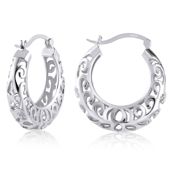 Alexcraft 925 Sterling Silver Post Hoop Earrings for Women Hollow Oval Hoop Earrings Hypoallergenic U Shaped Hoops Earring for Jewelry Gifts