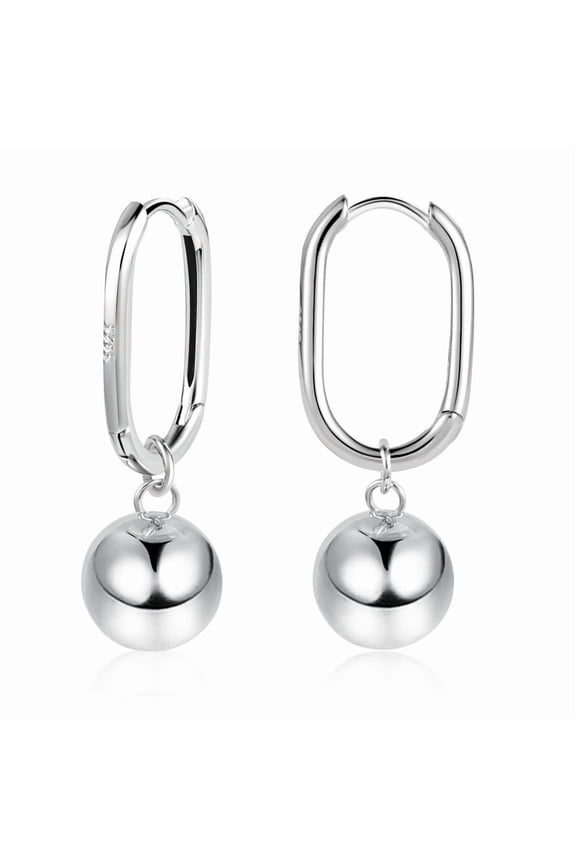 Ball Dangle Drop Earrings for Women, Silver Plated Leverback Earrings Small Round Balls Earring Jewelry Gifts