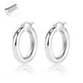 thumbnail image 1 of Alexcraft Chunky Hoop Earrings Thick Hoops for Women | Classic 14k Gold Silver Plated Round Tube Huggie Hoop Earrings with 925 Sterling Silver Post for Women Gift, 1 of 8