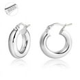 thumbnail image 1 of Alexcraft Chunky Hoop Earrings Thick Hoops for Women | Classic 14k Gold Silver Plated Round Tube Huggie Hoop Earrings with 925 Sterling Silver Post for Women Gift, 1 of 8