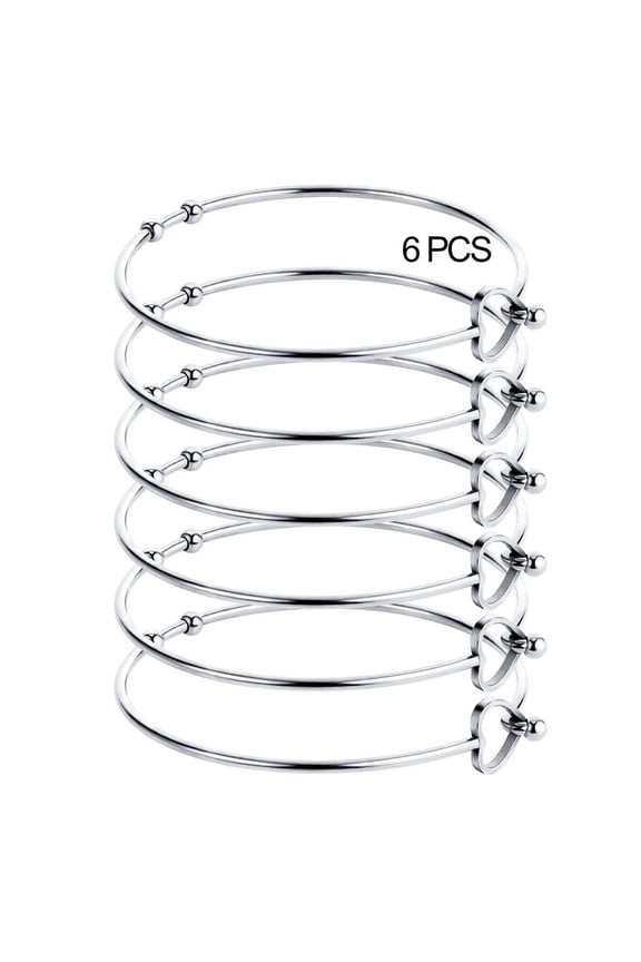 Cuff Bracelet 14K Gold/Silver Plated Unisex Simple Bracelets Fashion Jewelry Open Bangle Cuff Bracelets, Heart Style, 6Pcs