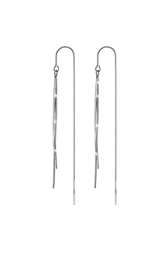 Dangle Earrings Chain for Women Teens Sterling Silver Long Dangle Earrings Tassel with Snake Chain Backs Dangle Drop Earrings for Jewelry Gifts