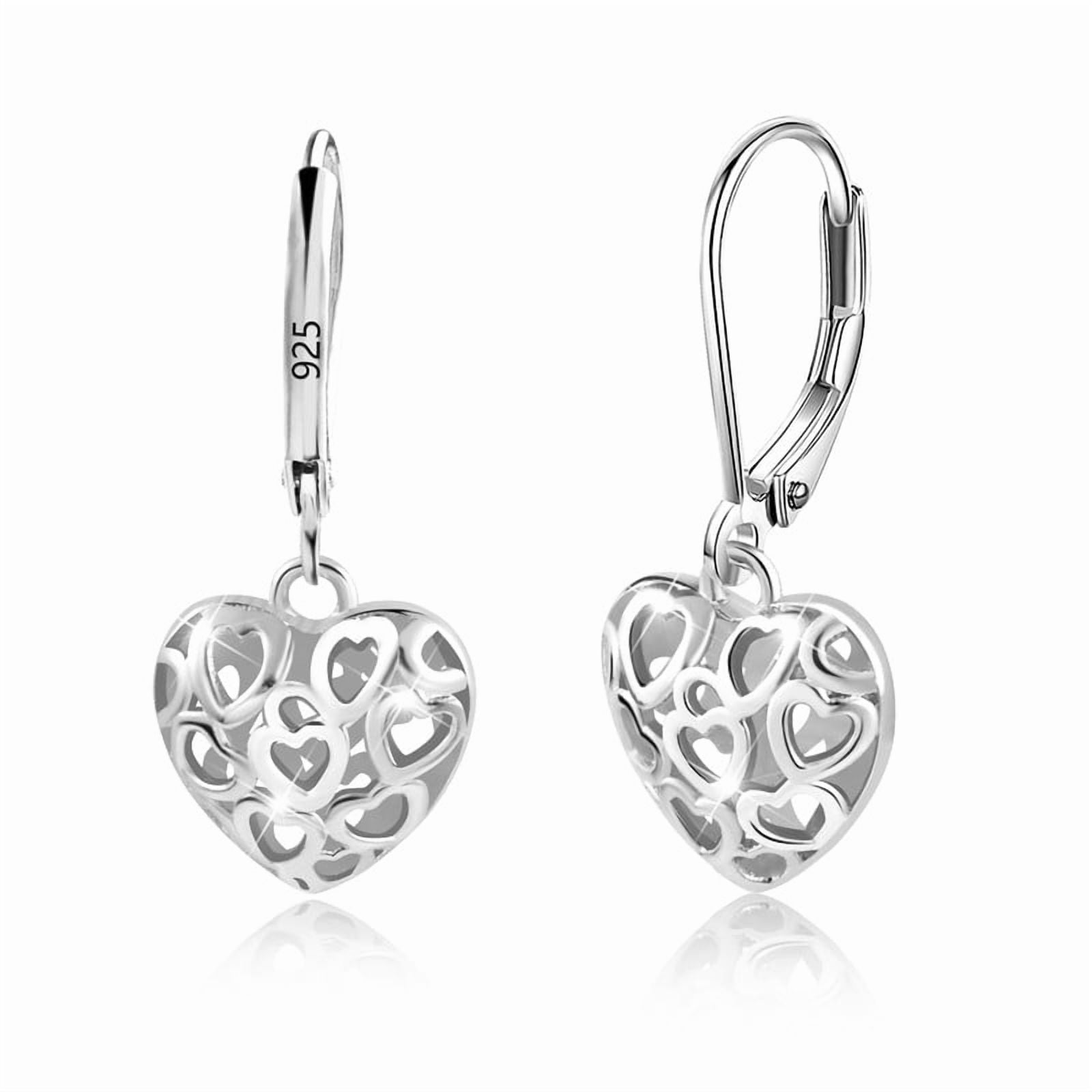 Leverback Heart Earrings