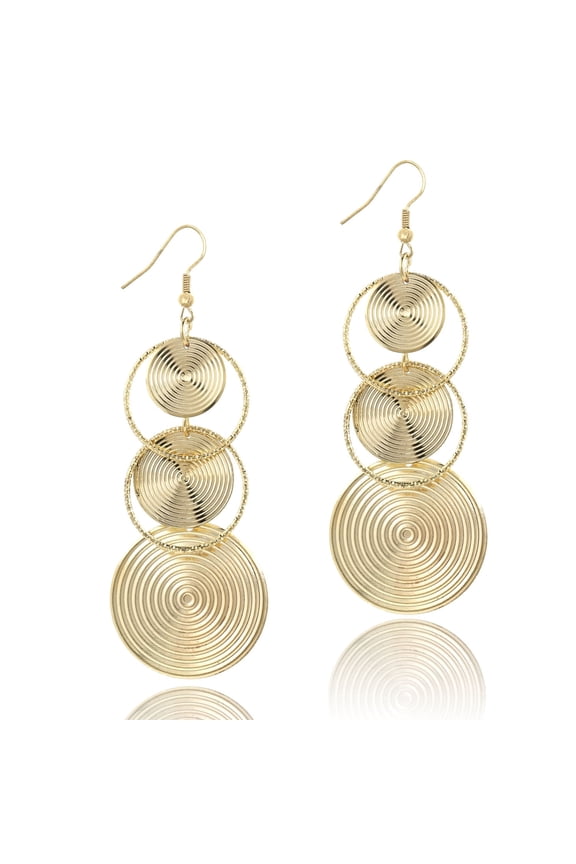 Drop Dangle Earrings for Women Big Dangling Vintage Circular Statement Drop Earrings for Birthday Party
