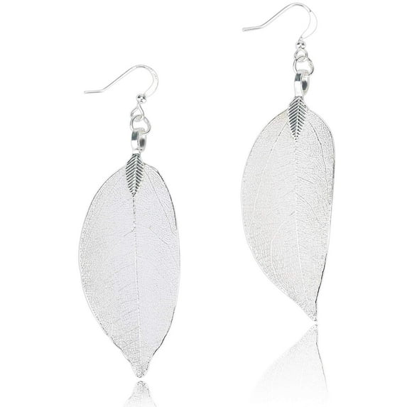 Alexcraft Drop Dangle Leaf Earrings for Women, 14K Gold Silver Plated Hollow Out Leaves Lightweight Dangle Drop Statement Earrings