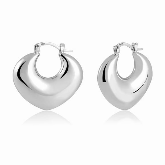 Alexcraft Gold Heart Earrings for Women Trendy Chunky Gold Plated Hoop Earrings Hypoallergenic Earrings Thick Heart Huggie Earring Lover Valentines Day Great Mother Gifts